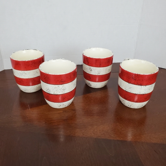 Oneida Sakura Colonial Mugs (No Trim) Red & White Speckled ~ Set Of 4 Pre-Owned - Picture 5 of 10